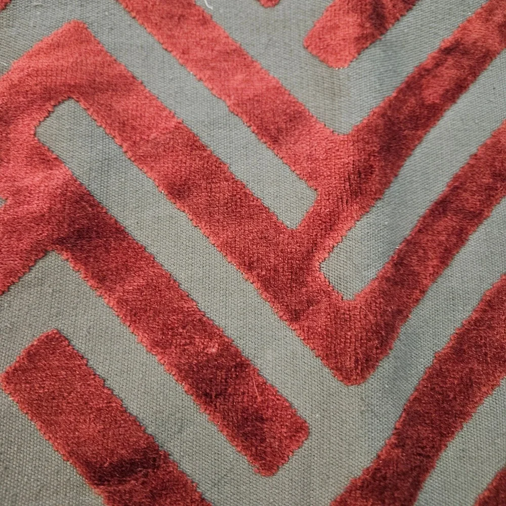 Upholstery Pillow Cover Home 23x14 Geometric Velvet Textured Rectangular